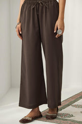 Roza Brown Flax Cotton Farsi