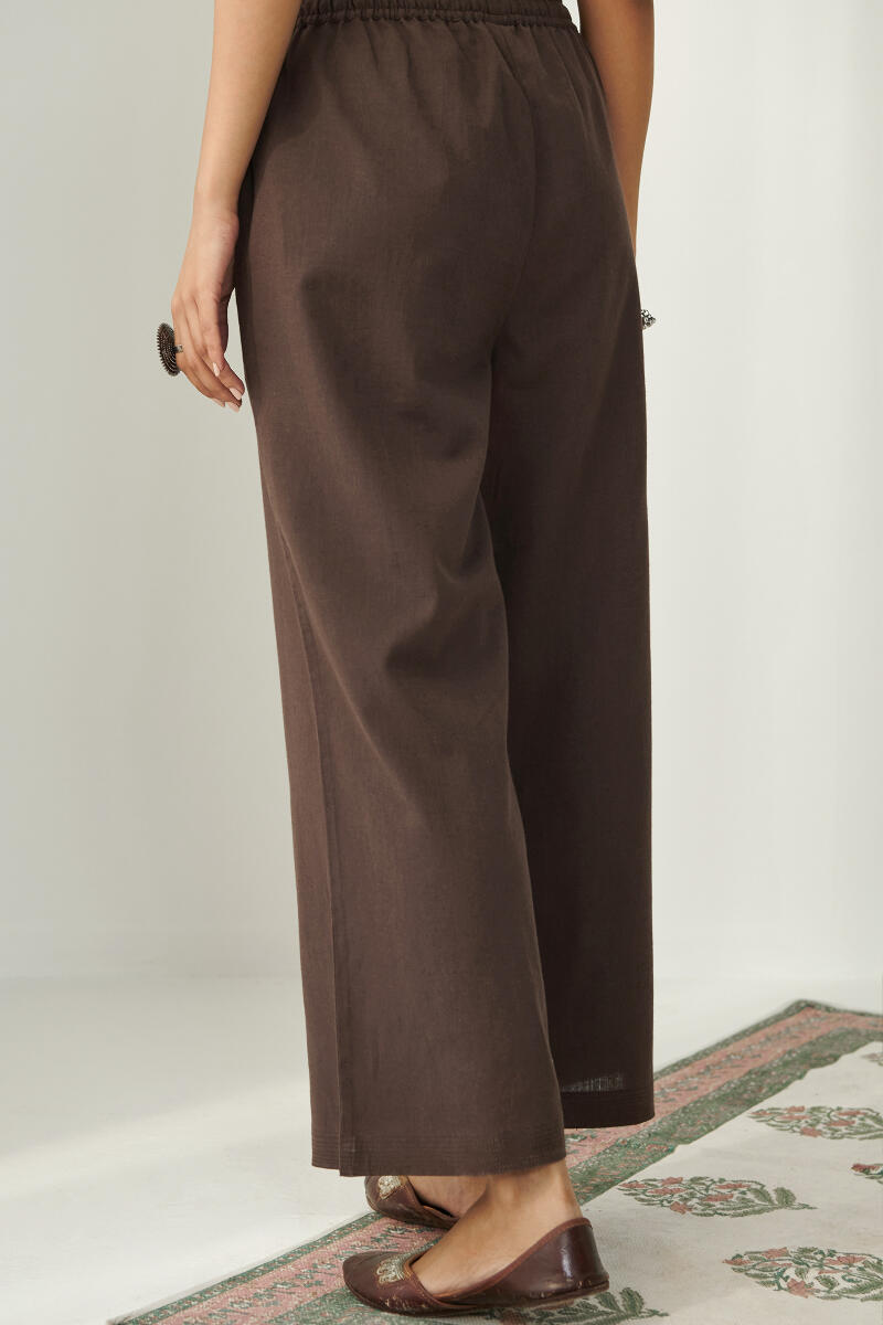 Roza Brown Flax Cotton Farsi