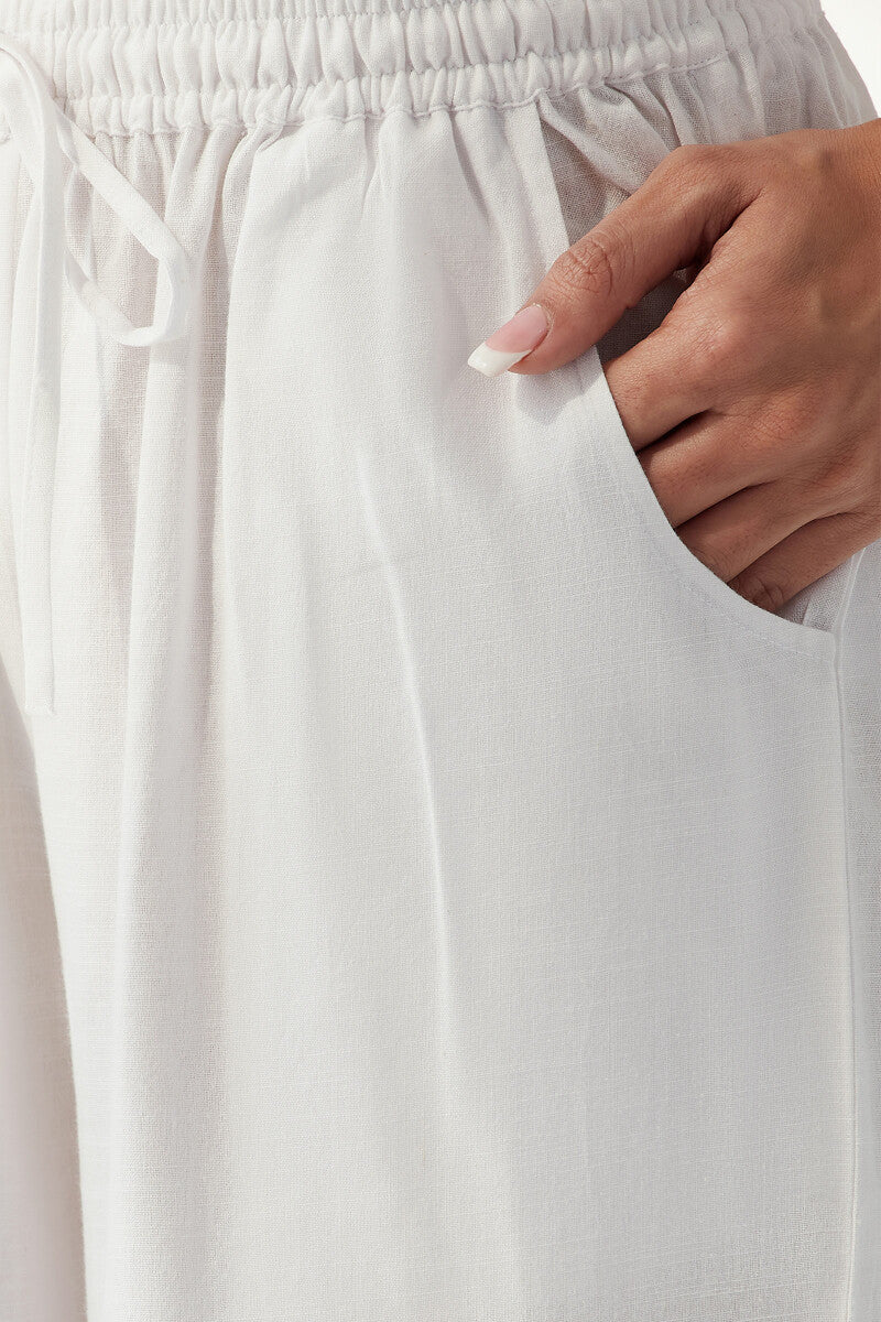 Naadirah Zoya White Rayon Slub Farsi