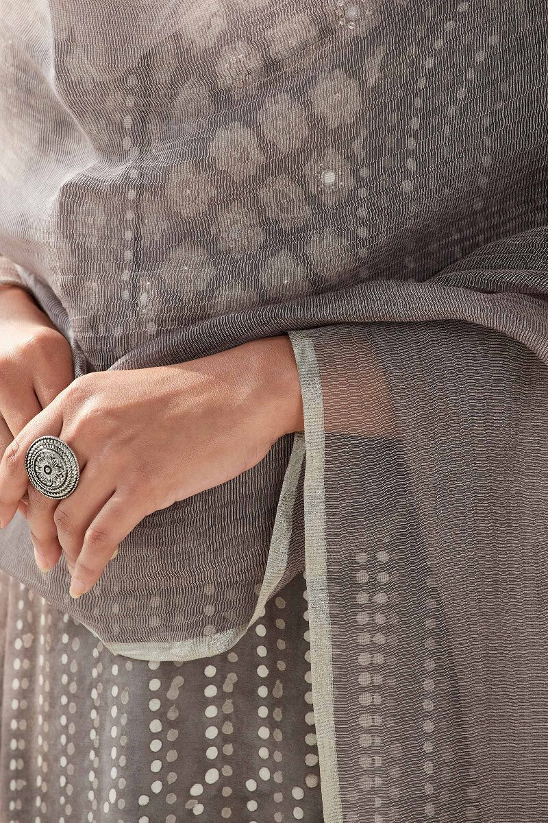 Sehra Zeenat Grey Cotton Silk Dupatta