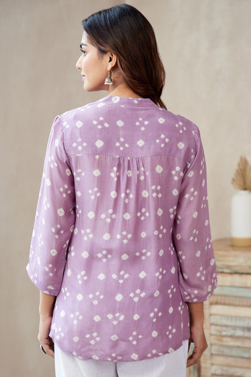 Roza Jannat Purple Bandhani Top