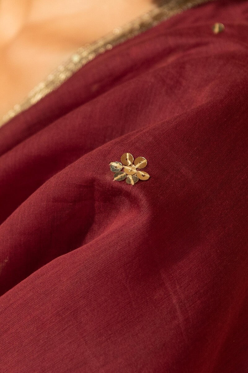 Shirin Chaand Red Cotton Silk Dupatta