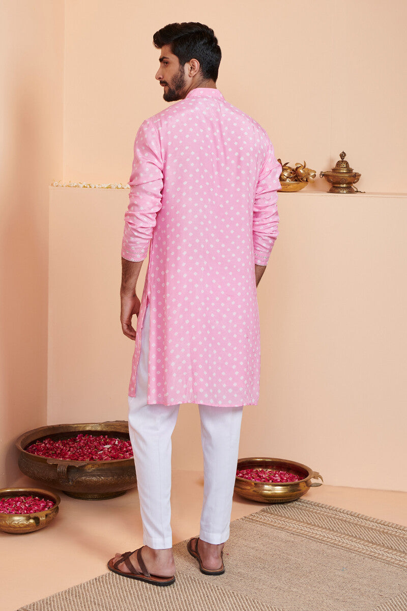 Shirin Zuhaid Pink Bandhej Kurta