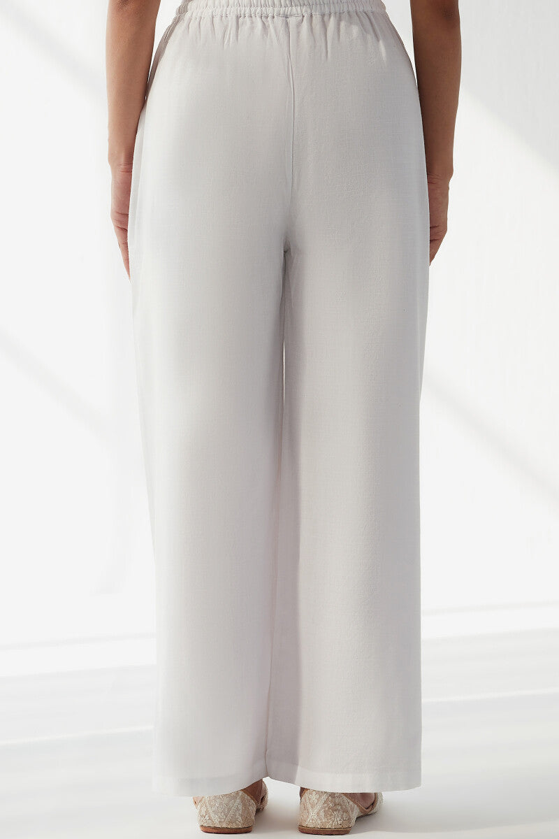 Naadirah Zoya White Rayon Slub Farsi