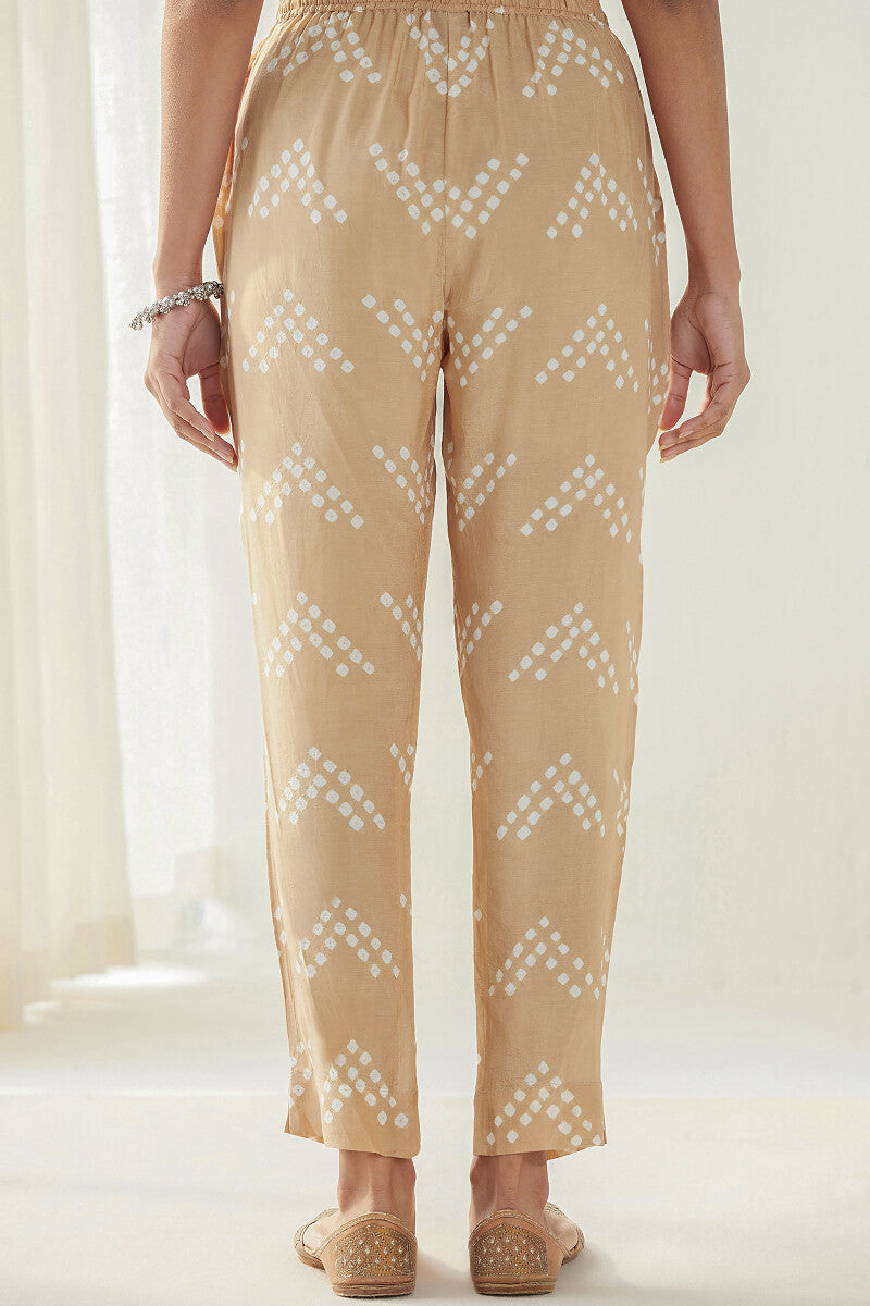 Gauhar Afroza Brown Bandhej Narrow Pants