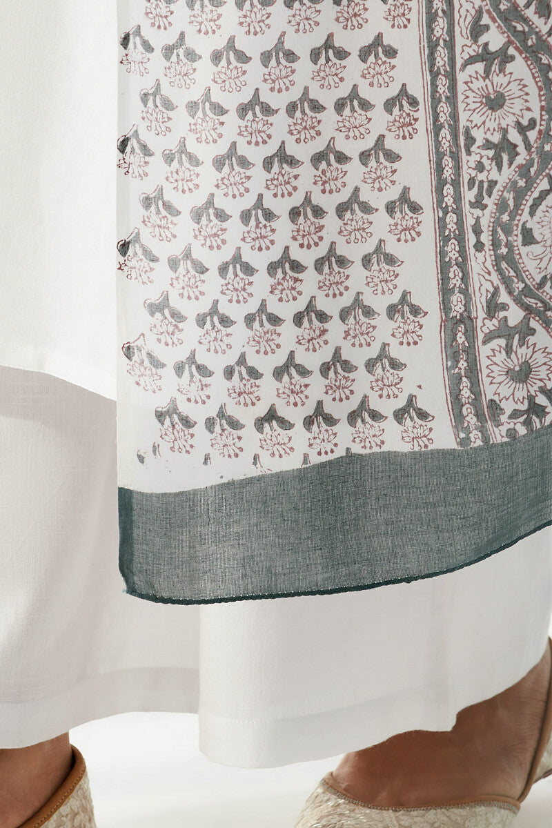 Naadirah Zoya White Sanganeri Dupatta