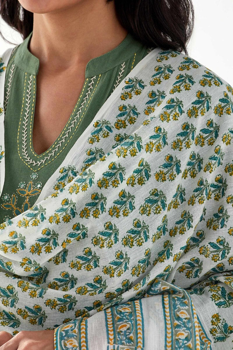 Kashida Meera Sanganeri Dupatta