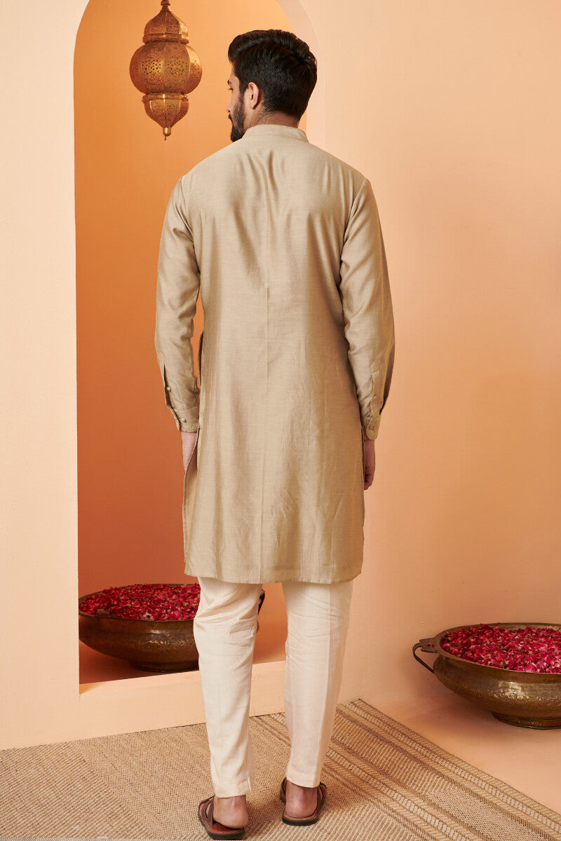 Shirin Rehan Gold Chanderi Kurta