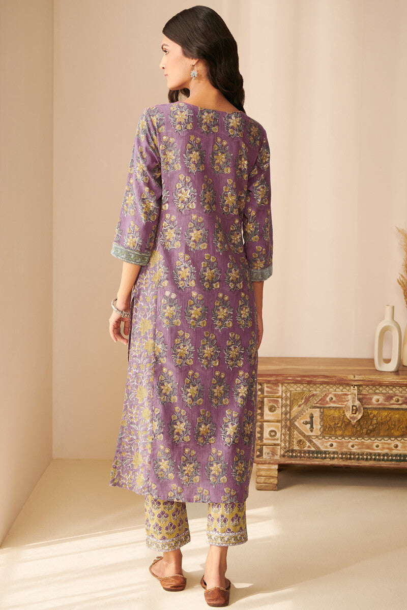 Gauhar Sahana Purple Sanganeri Kurta