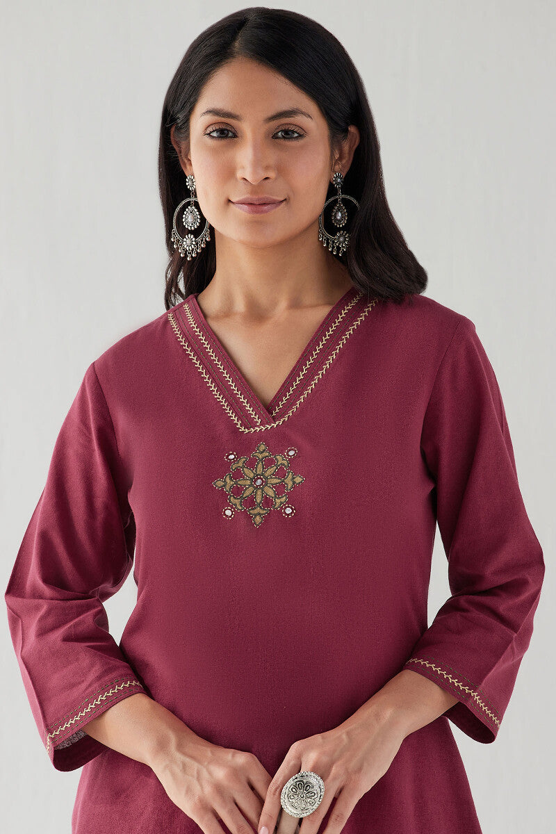 Kashida Sunhera Handloom Kurta