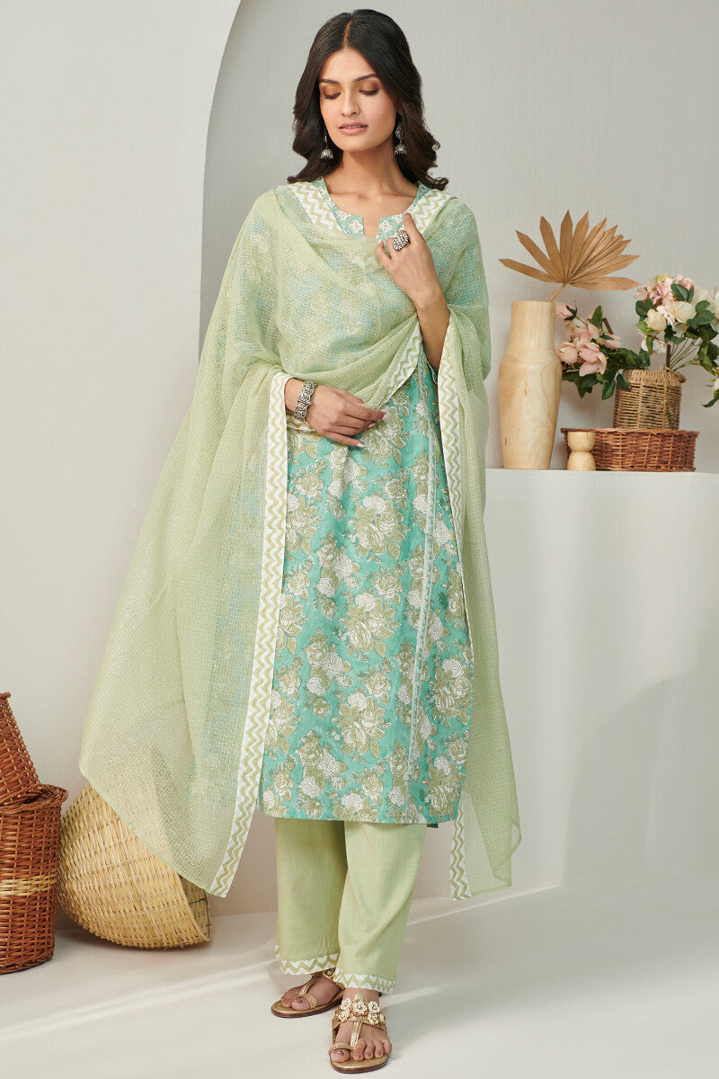 Gulshan Bagh Kiara Green Rayon Slub Culottes