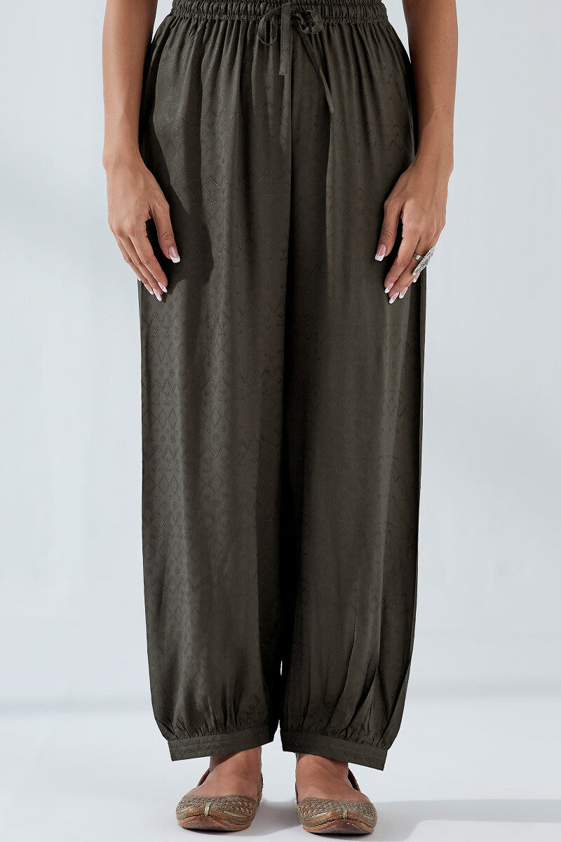 Naadirah Zoya Brown Dobby Izhaar Pants