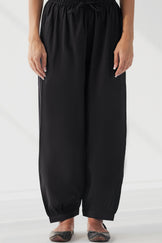 Sehra Zoya Black Rayon Slub Izhaar Pants