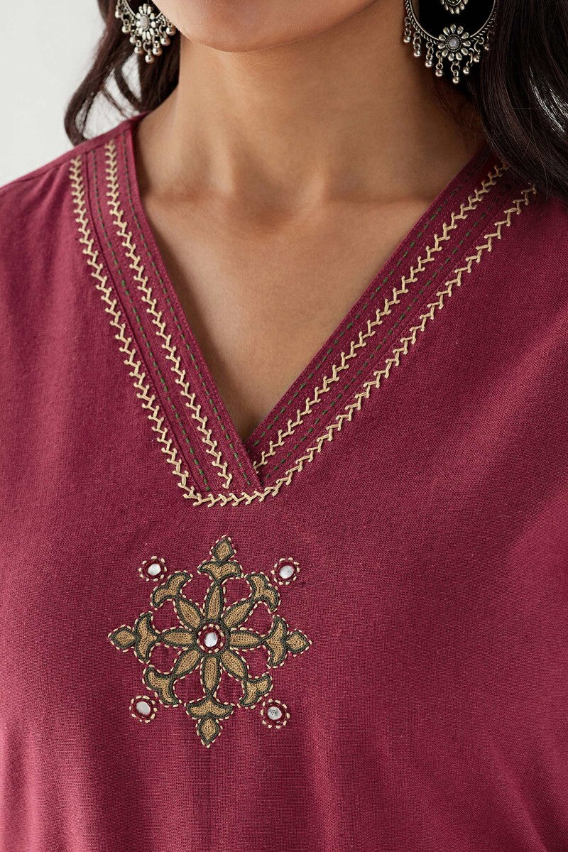 Kashida Sunhera Handloom Kurta