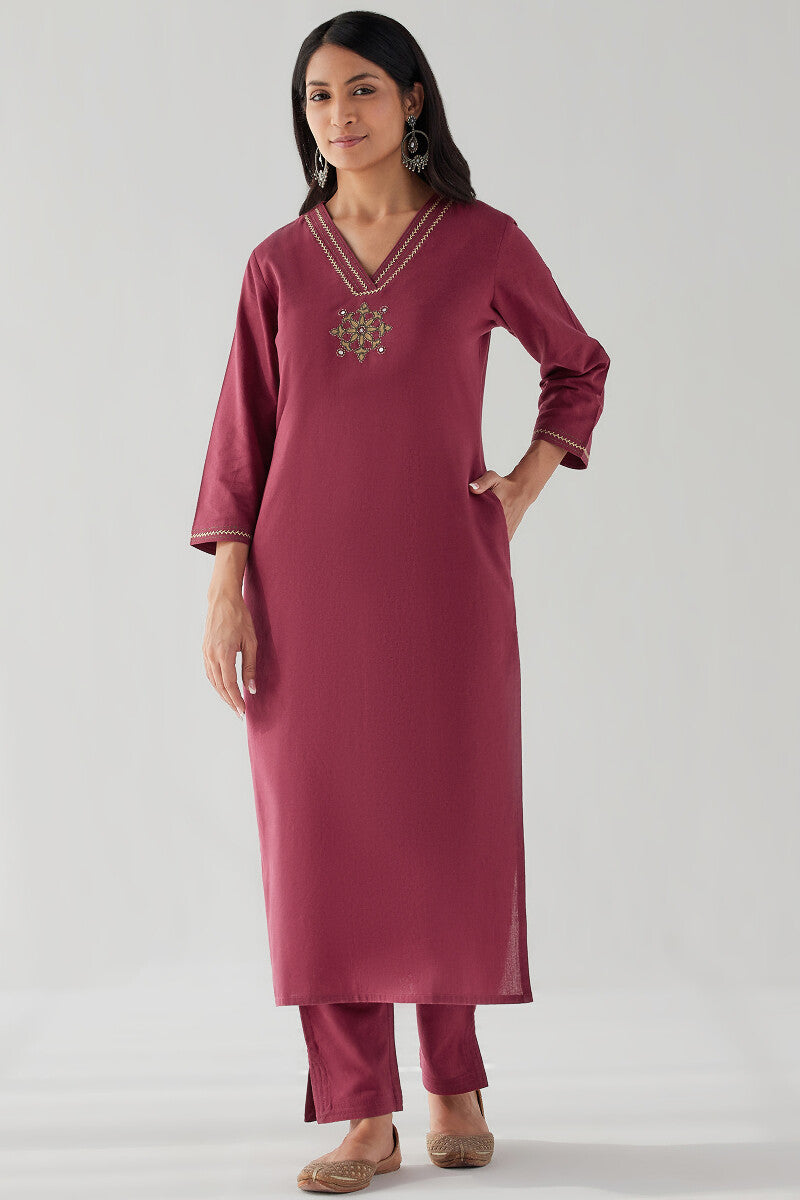 Kashida Sunhera Handloom Kurta