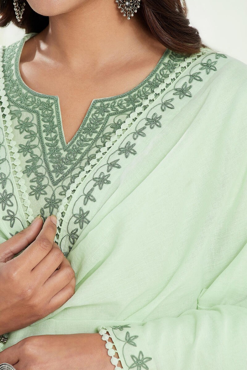 Mirza Gauhar Green Dupatta