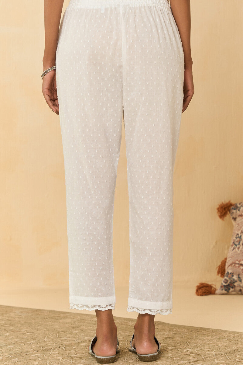 Raahat Sameera White Schiffli Narrow Pants