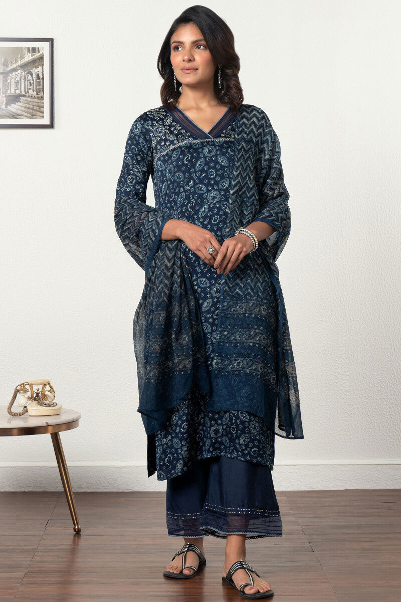 Sehra Shabnam Ajrak Modal Kurta