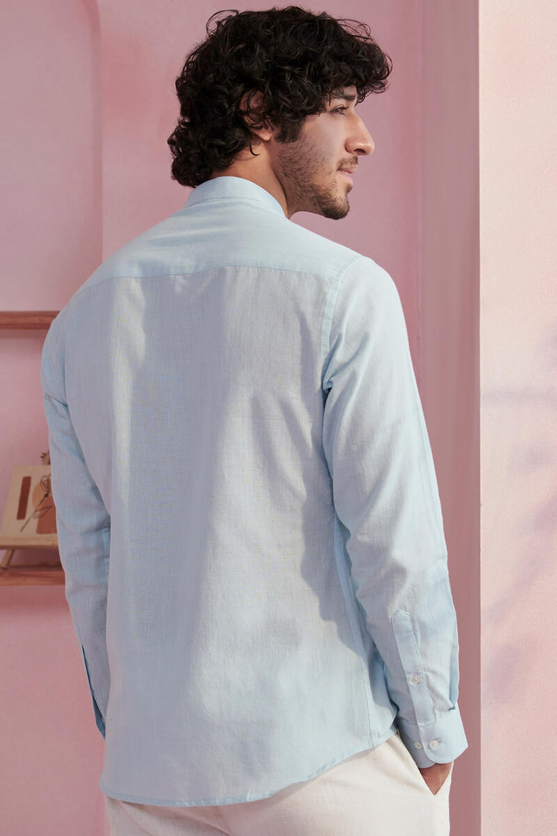 Zaid Light Blue Handloom Shirt