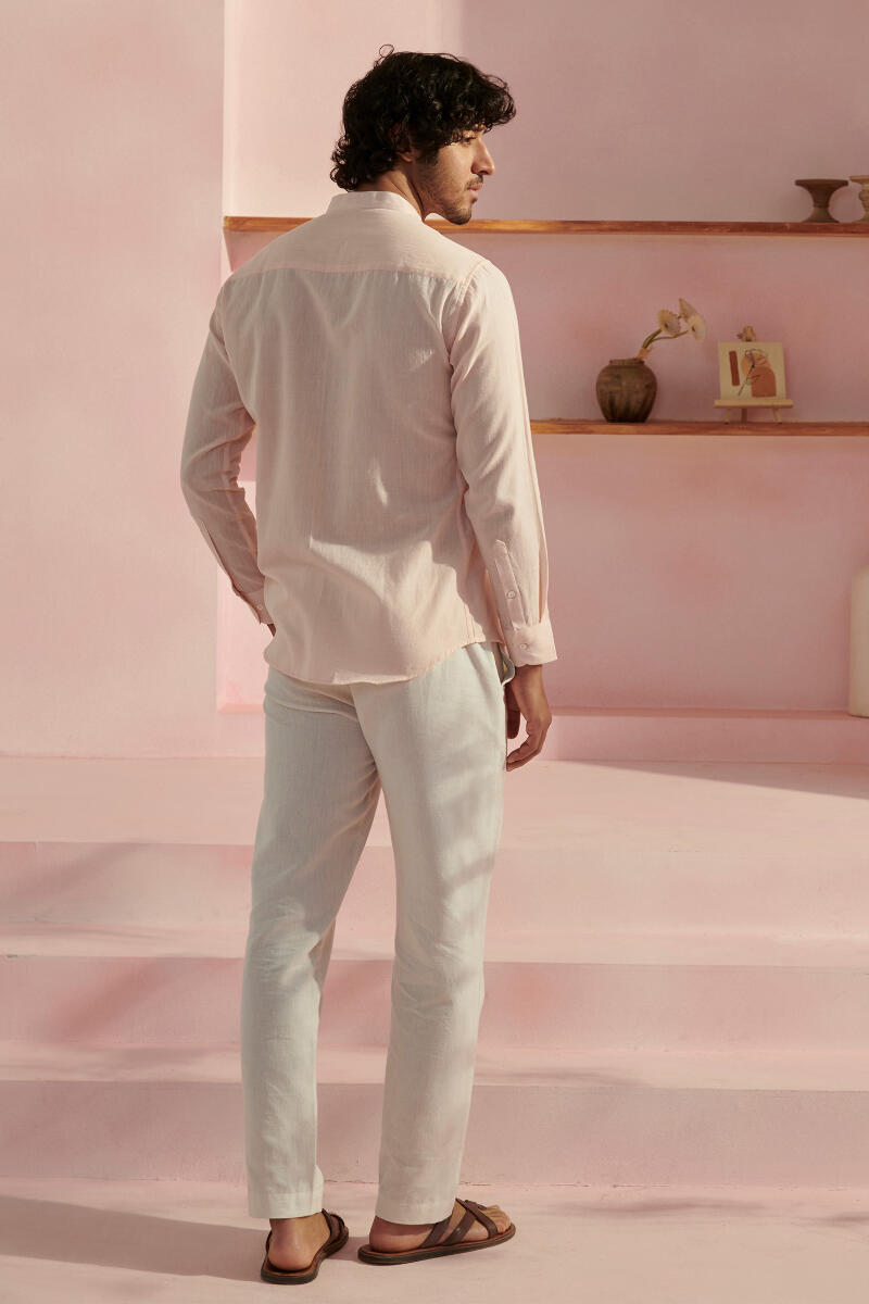 Zaid Light Pink Handloom Shirt