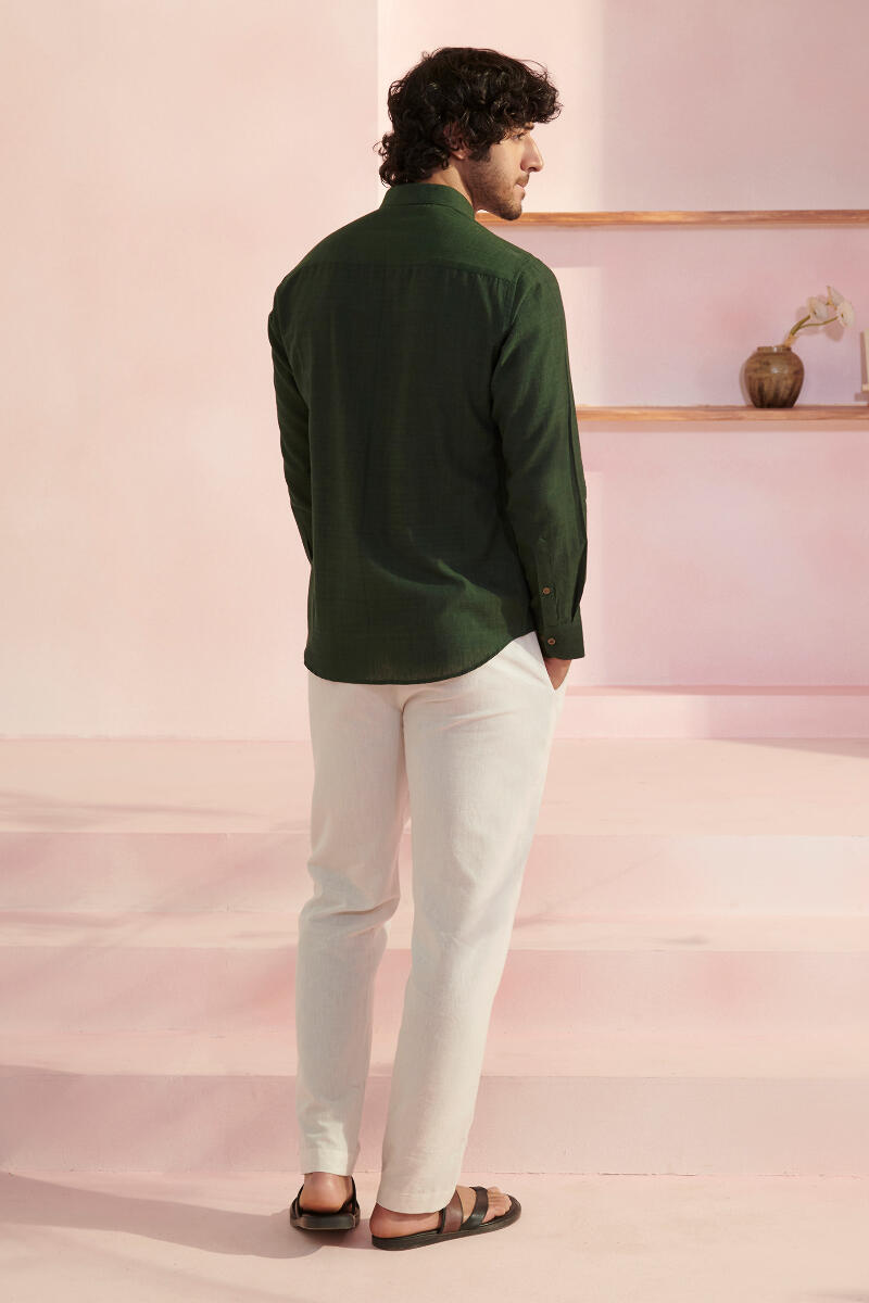 Zaid Green Handloom Shirt