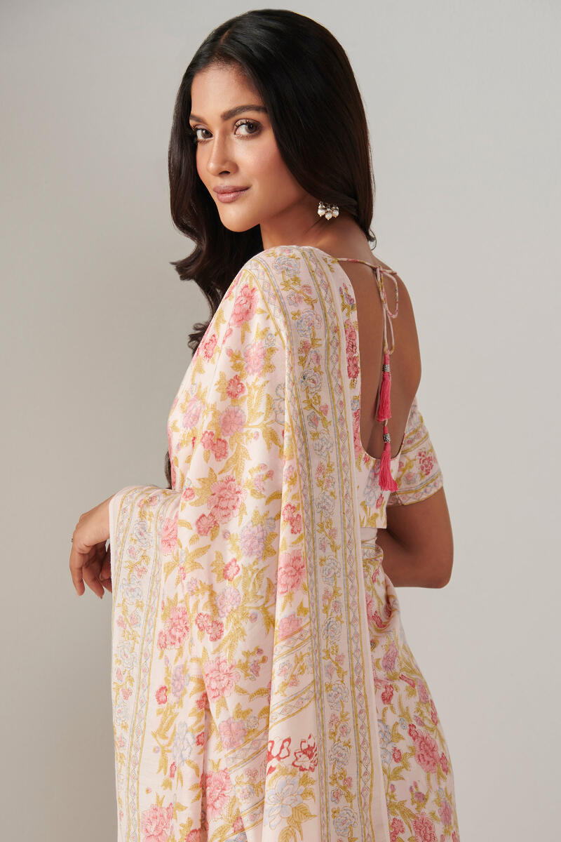 Nasrine Mahira Modal Sanganeri Saree