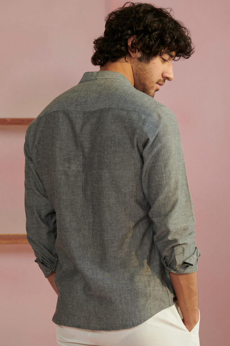 Zaid Grey Handloom Shirt