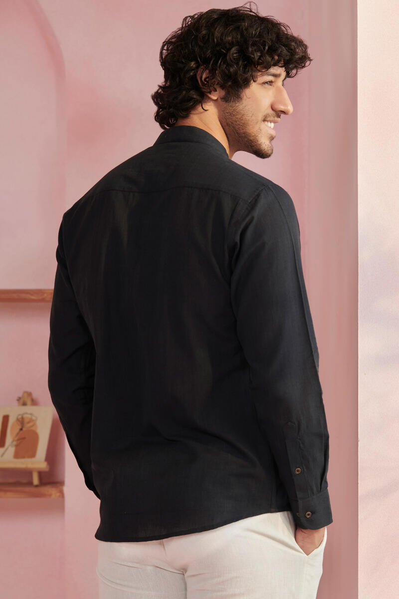 Zaid Black Handloom Shirt