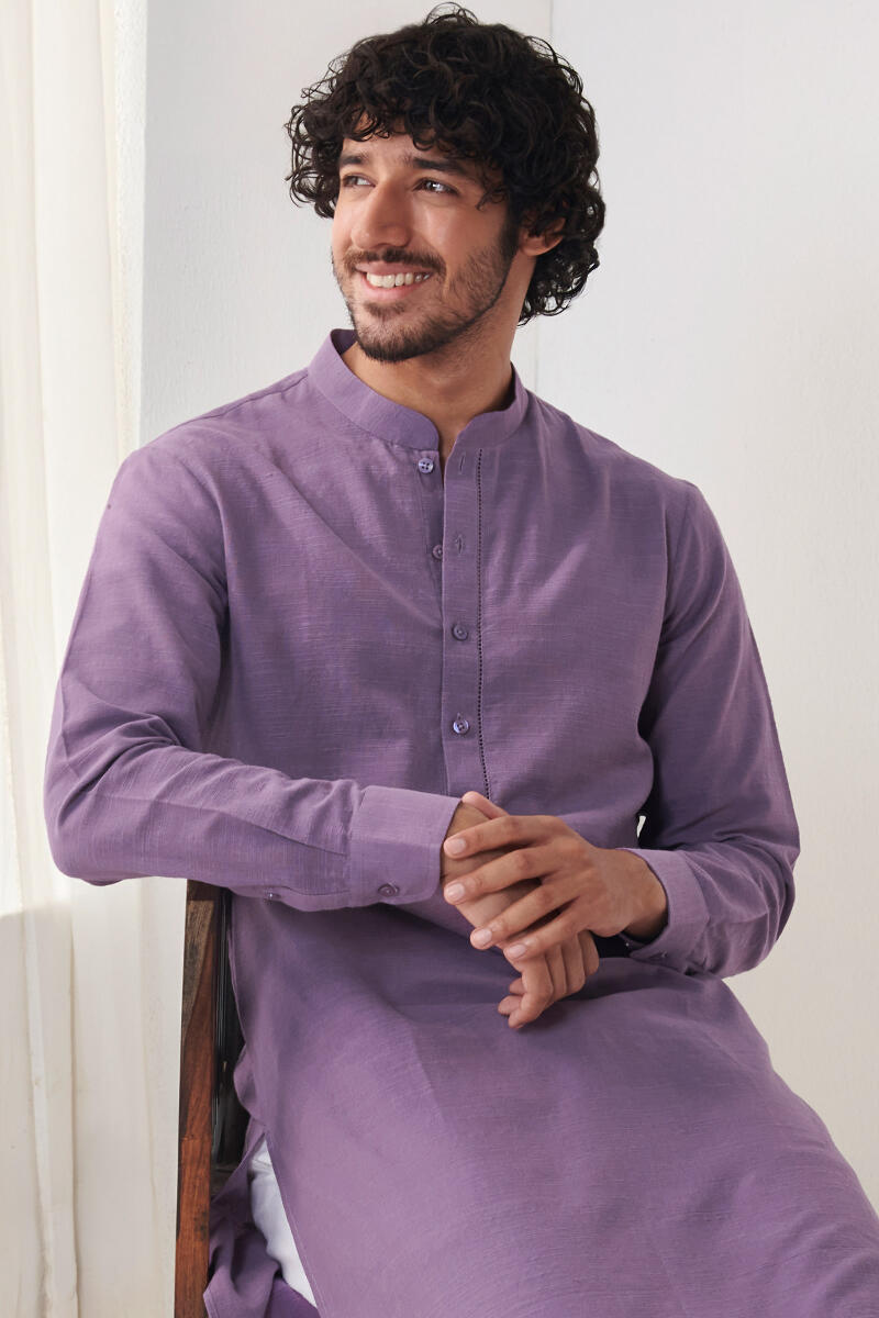 Zaid Purple Handloom Kurta