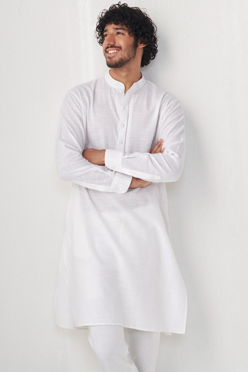 Zaid White Handloom Kurta