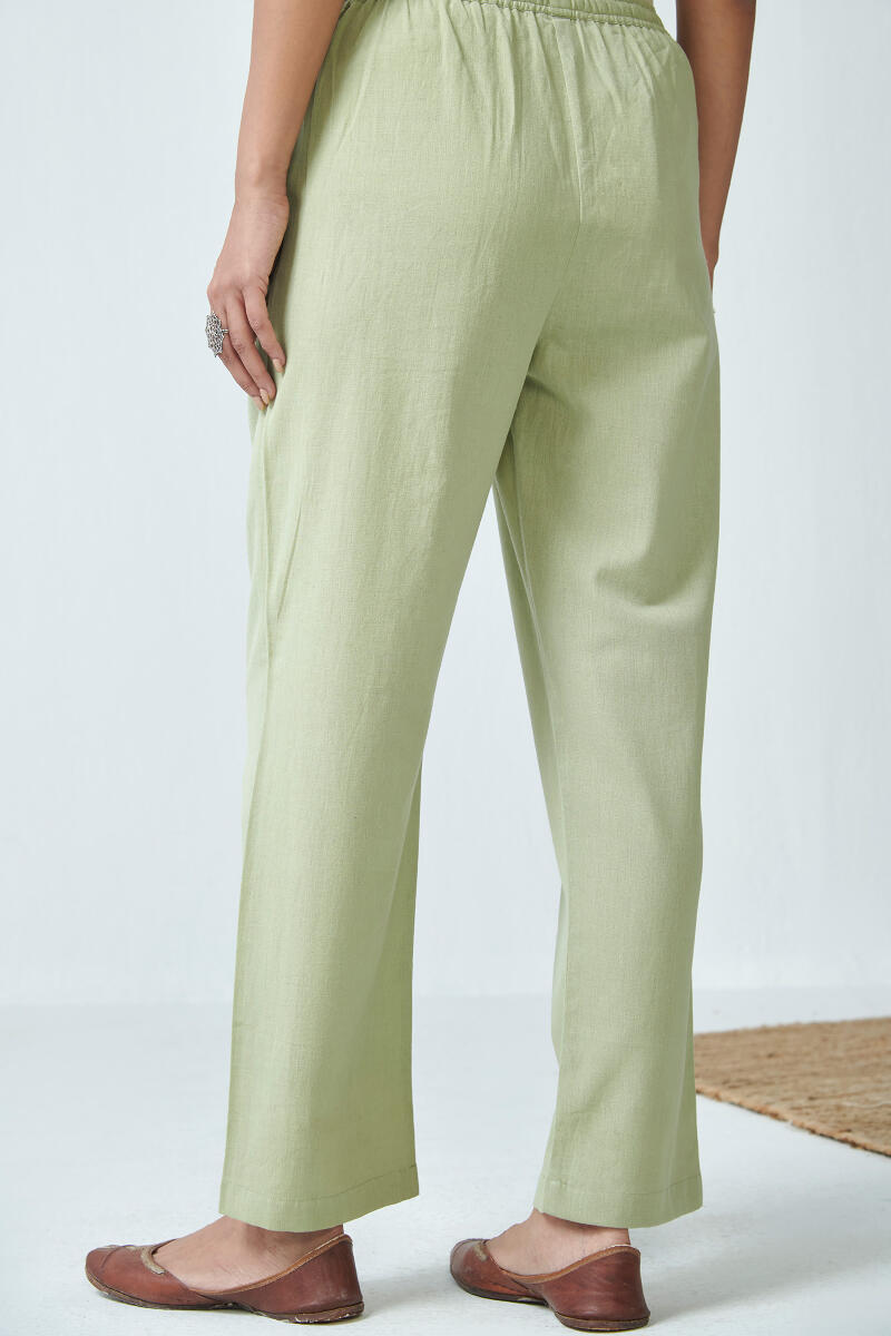 Roza Light Green Flex Cotton Pants