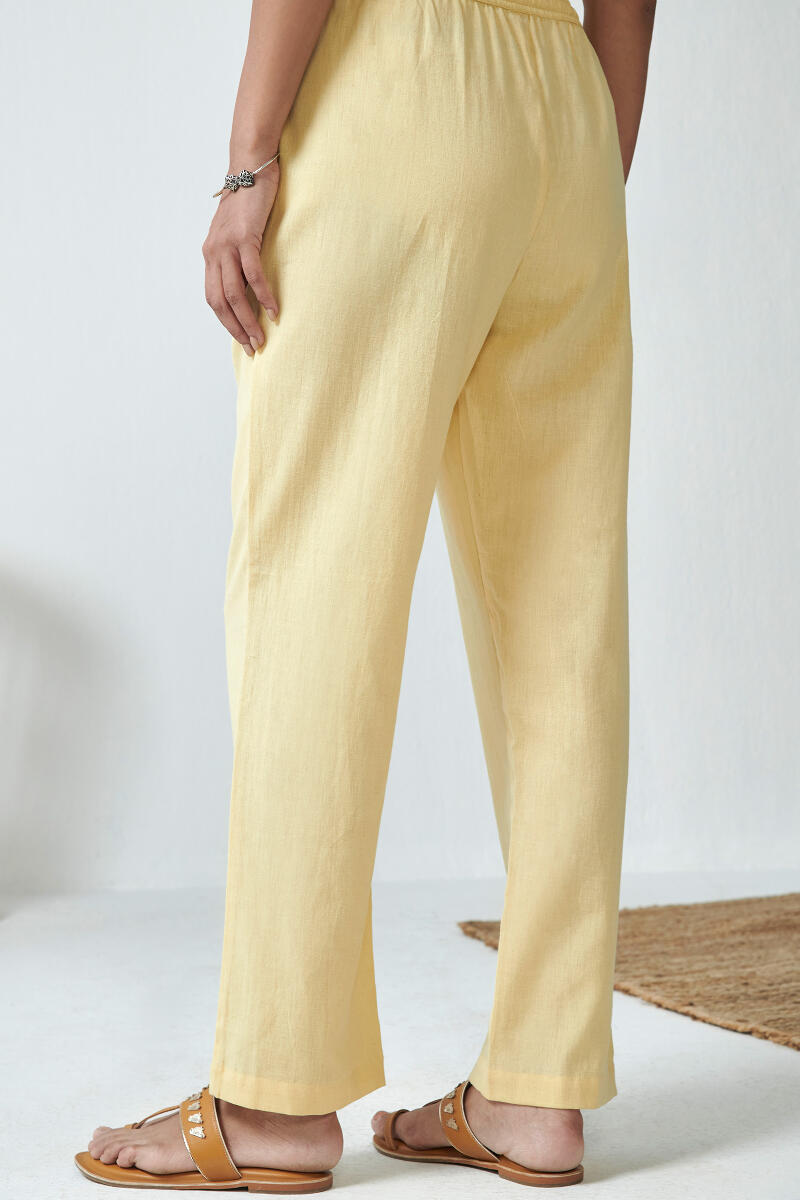 Roza Yellow Flex Cotton Pants