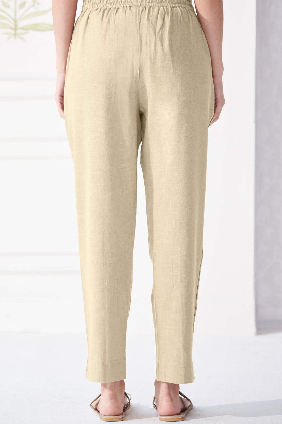Roza Gulbahar Beige Narrow Pants