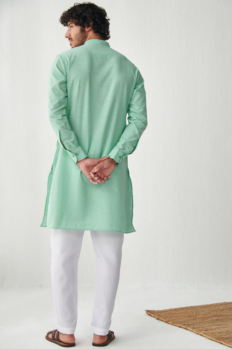 Zaid Sea Green Handloom Kurta