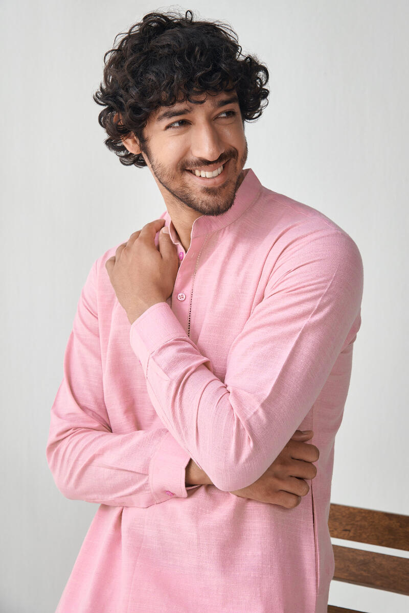 Zaid Pink Handloom Kurta