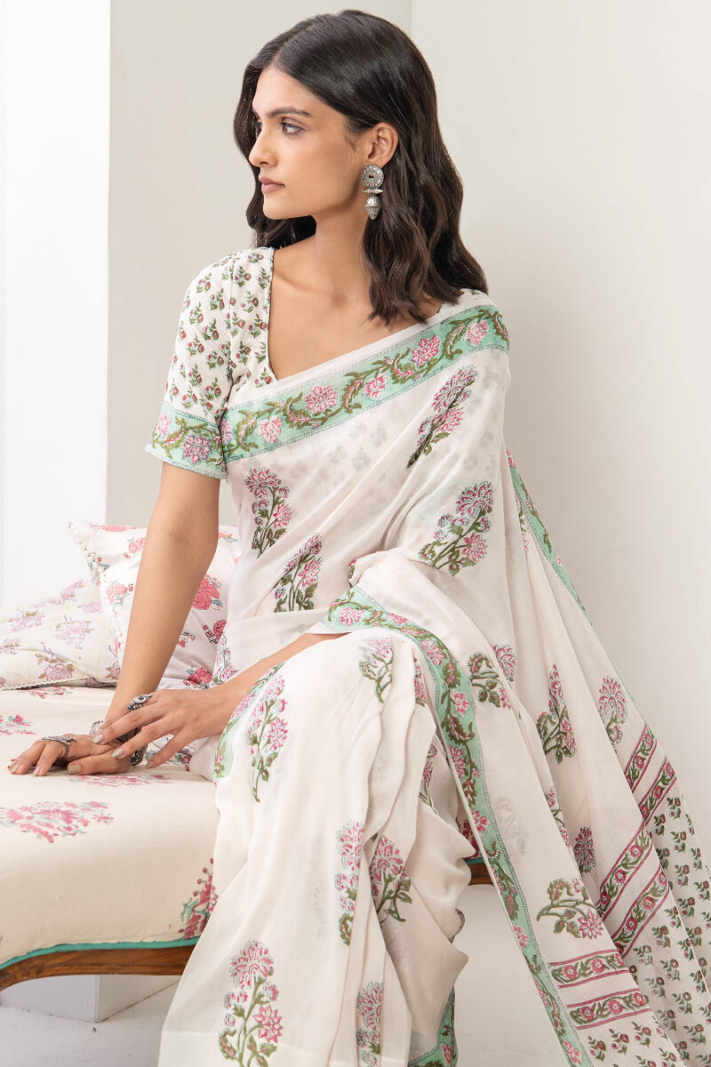 Nasrine Aiza Chanderi Sanganeri Saree