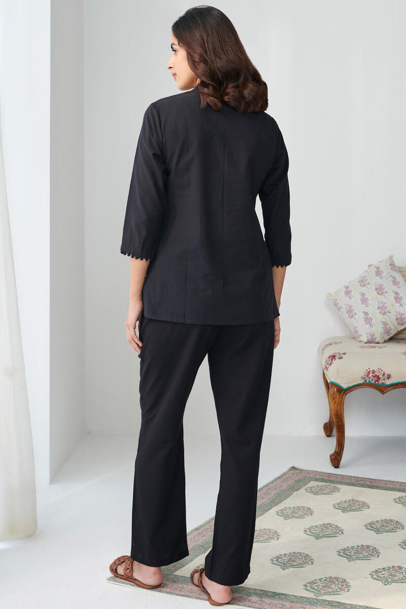 Kashida Black Handloom Top