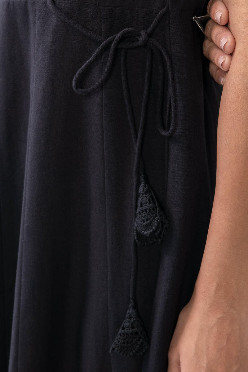 Roza Black Handloom Dress