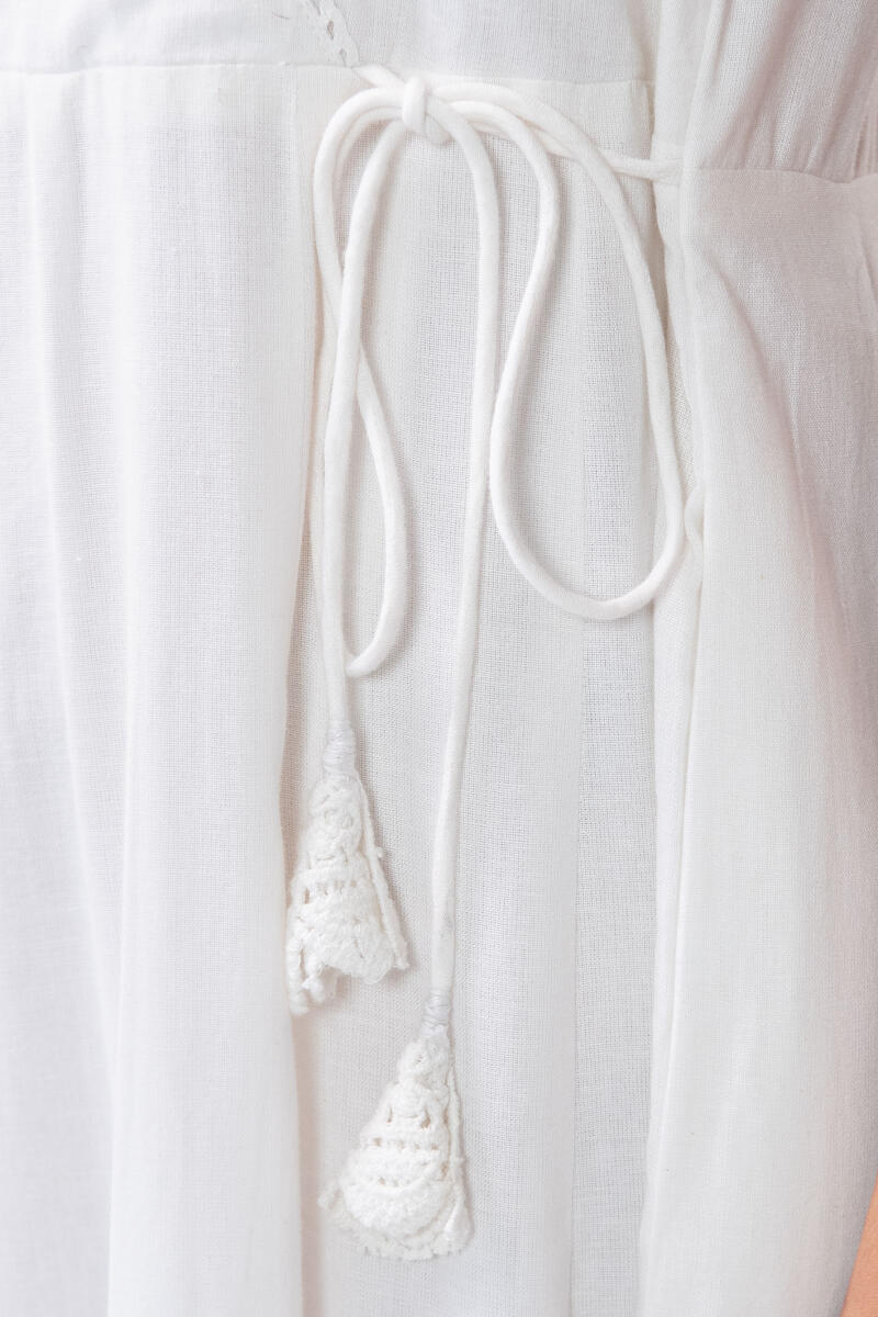 Roza White Handloom Dress