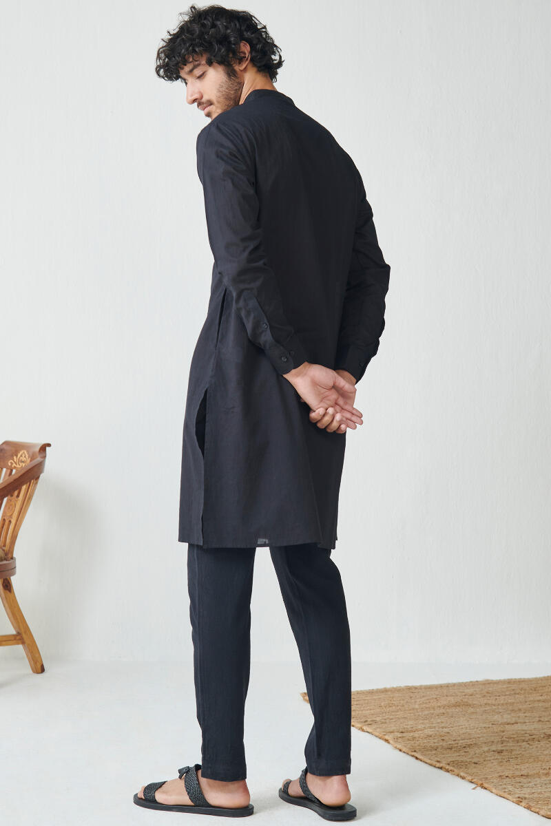Zaid Vivaan Black Ram Buta Kurta