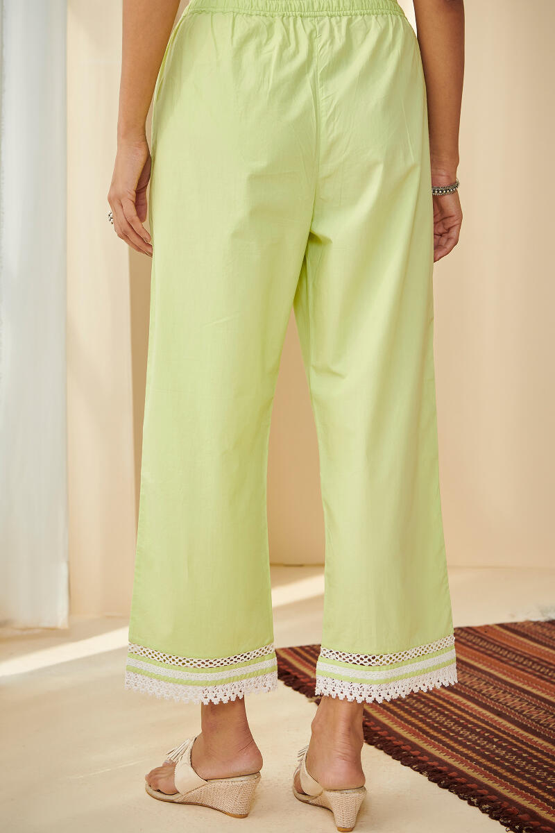 Falak Suhana Lime Green Cotton Farsi