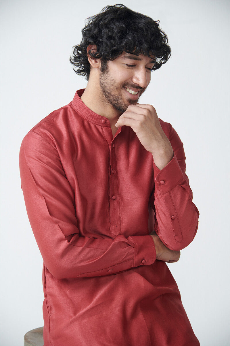 Shirin Arsh Red Chanderi Kurta