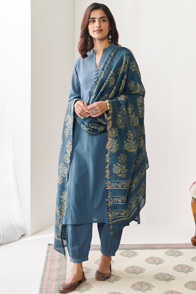 Nasrine Mahin Ajrak Chanderi Dupatta