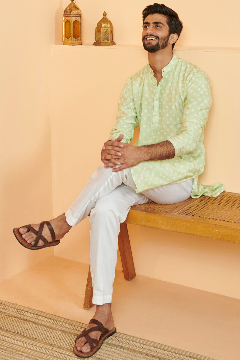 Shirin Zuhaid Green Bandhej Kurta