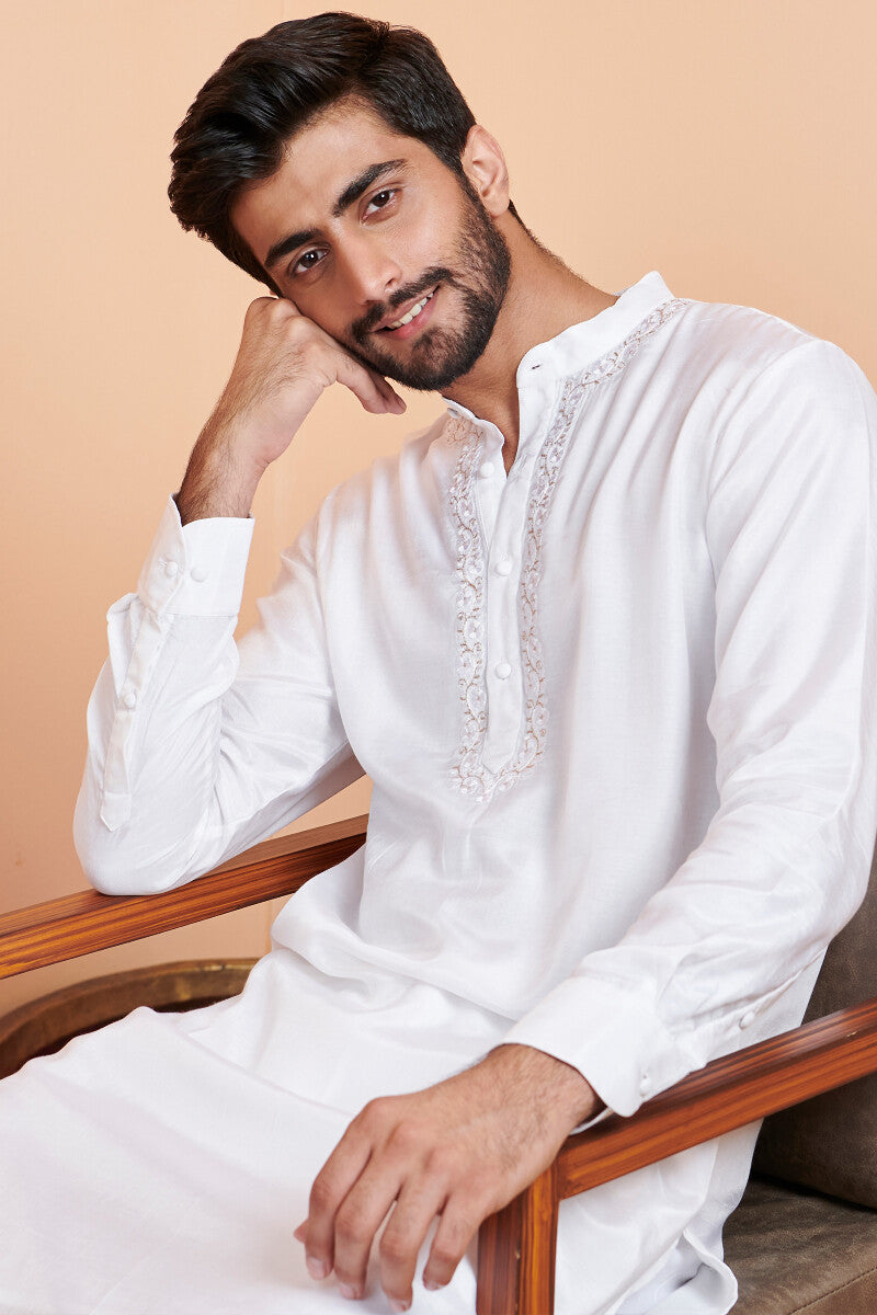 Shirin Rehan White Modal Kurta