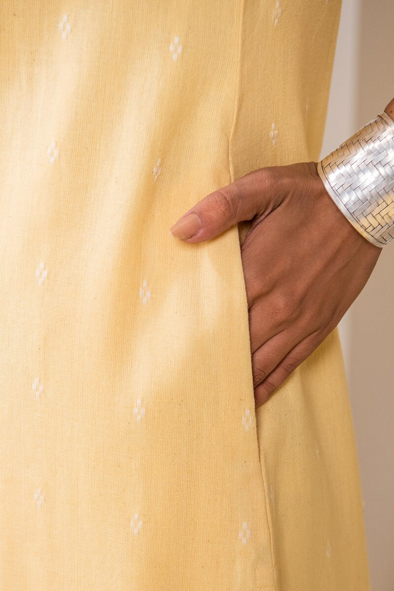 Gauhar Nadia Yellow Handloom Kurta