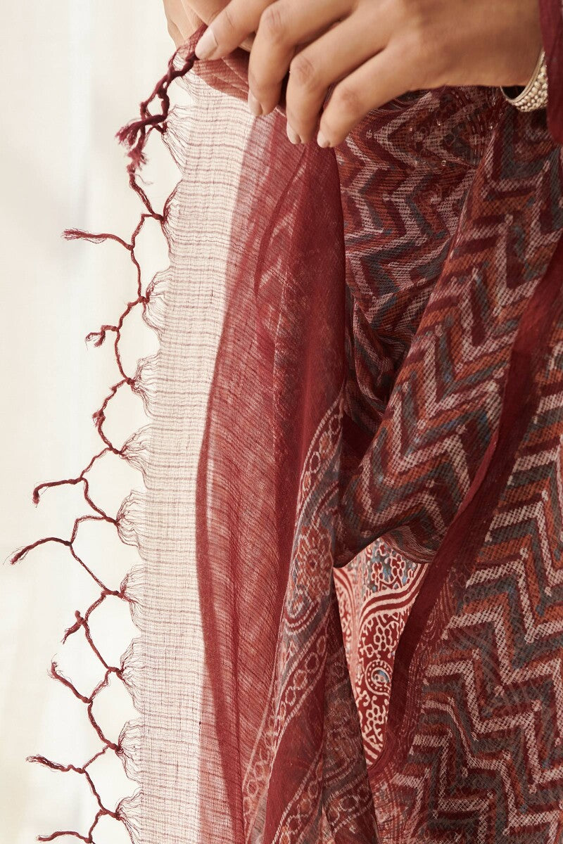 Zubeida Sareen Ajrak Kota Dupatta