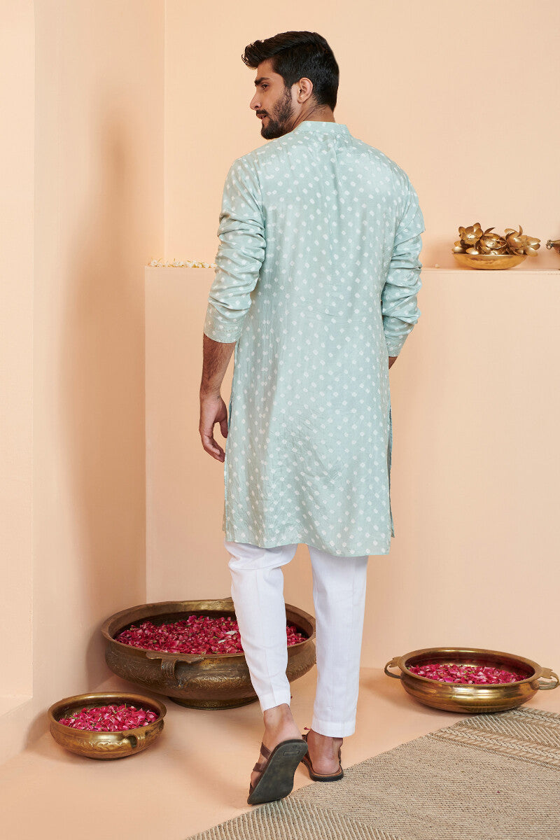 Shirin Zuhaid Sky Blue Bandhej Kurta
