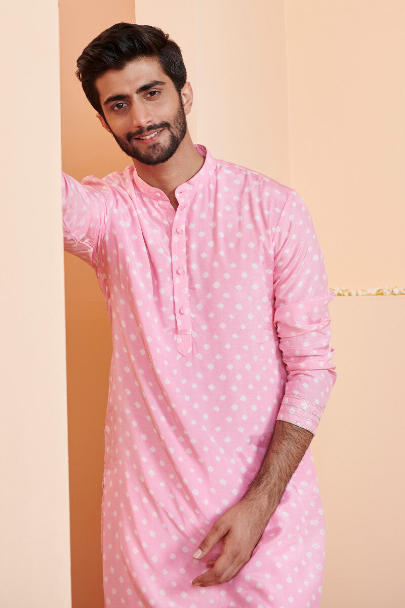 Shirin Zuhaid Pink Bandhej Kurta