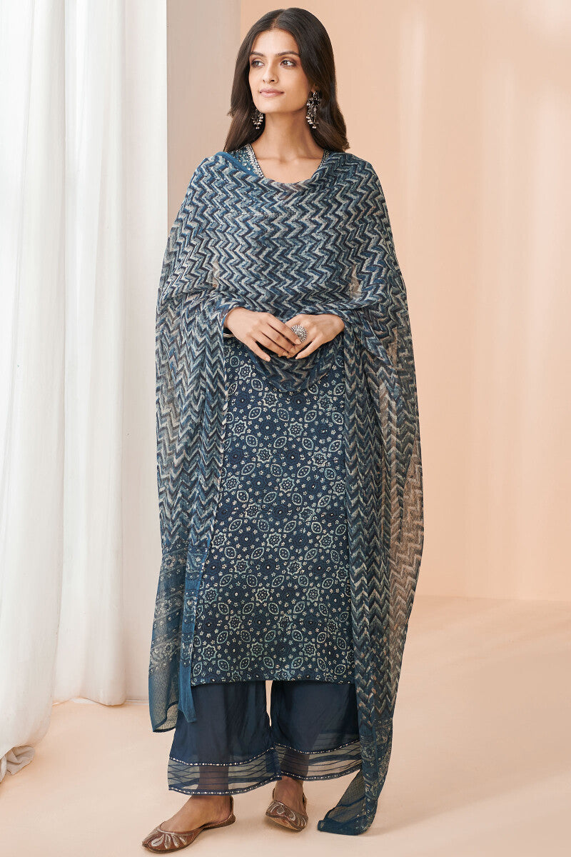 Sehra Shabnam Ajrak Modal Kurta